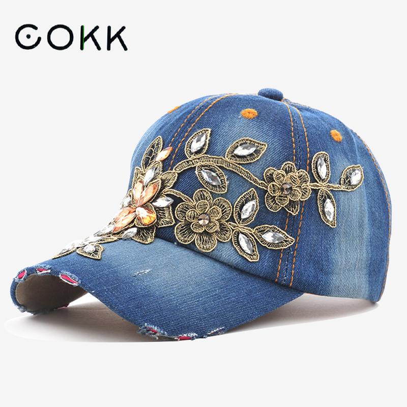Embroidery Jeans Sakura - COKK gorra de béisbol para mujer,