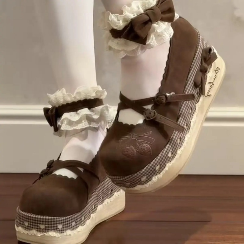 Embroidery Canvas - Zapatos de Tacón Alto Lolita con