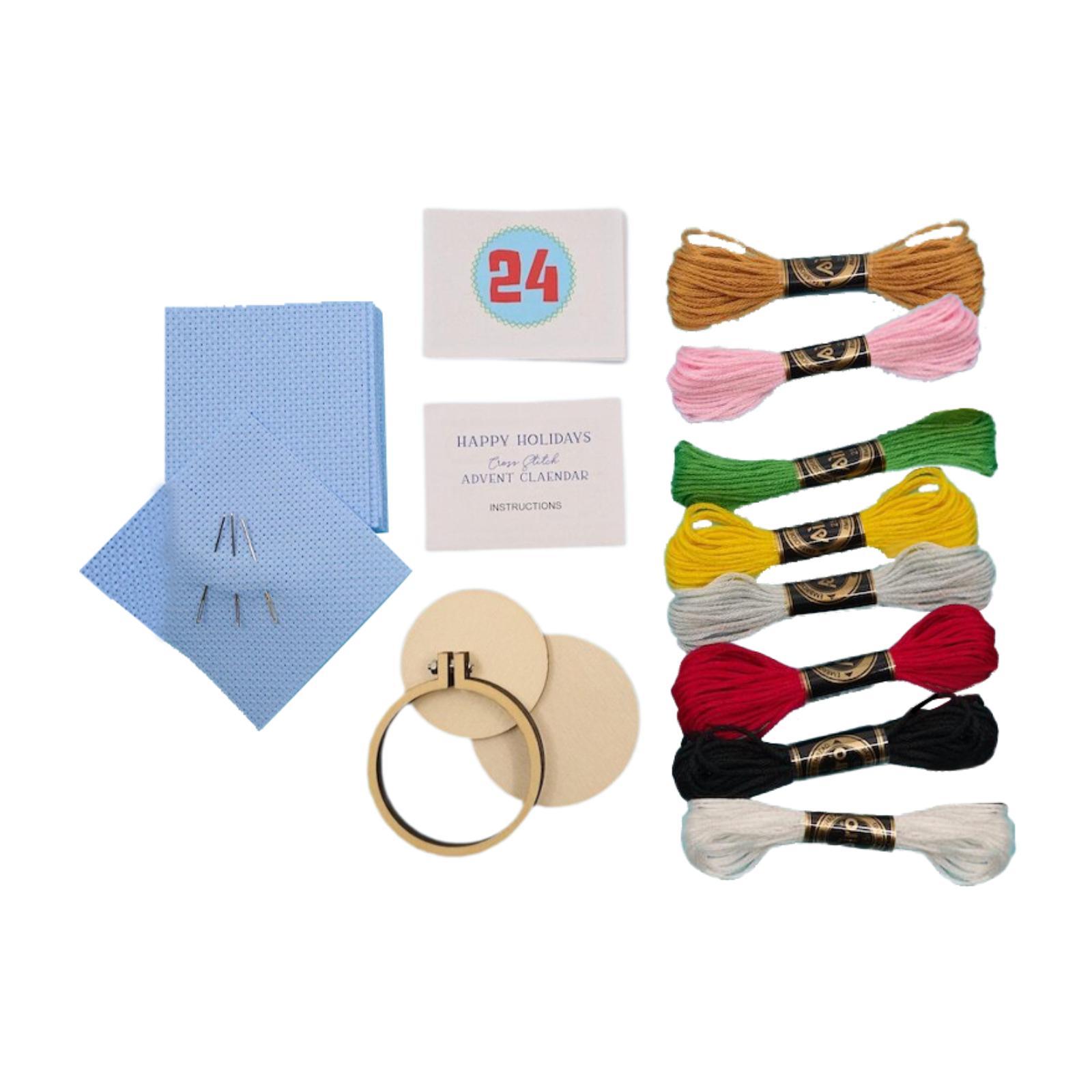 Embroidery Xmas Kits - Calendario de Adviento de Navidad, kit
