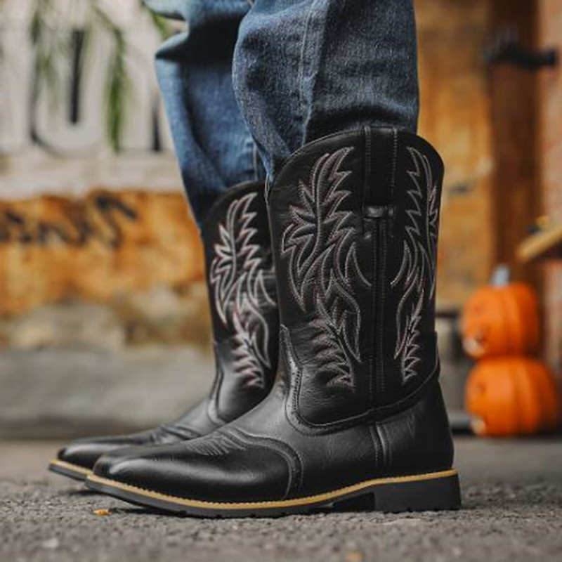 Embroidery Stitches - Nuevas Botas Altas para Hombre, Bordadas,