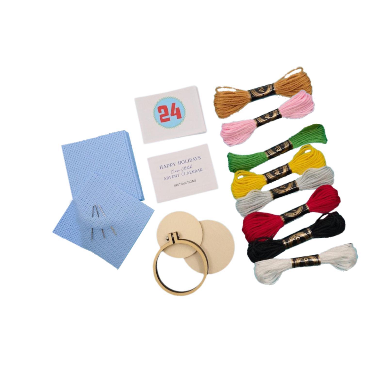 Embroidery Xmas Kits - Kit de puntada navideña, calendario de