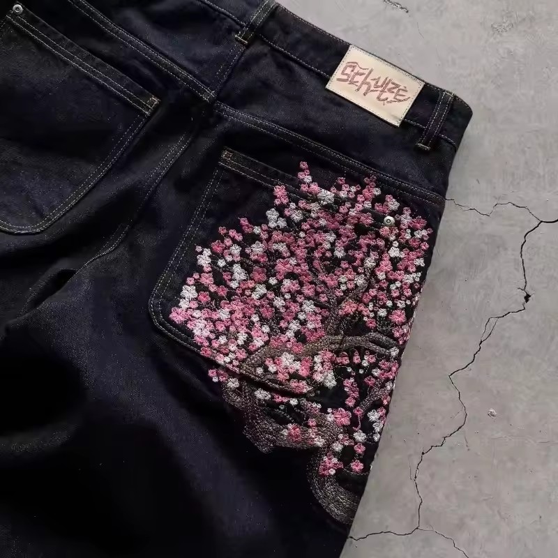 Pantalones Vaqueros Anchos Ret - Embroidery Jeans Sakura reseña y precio
