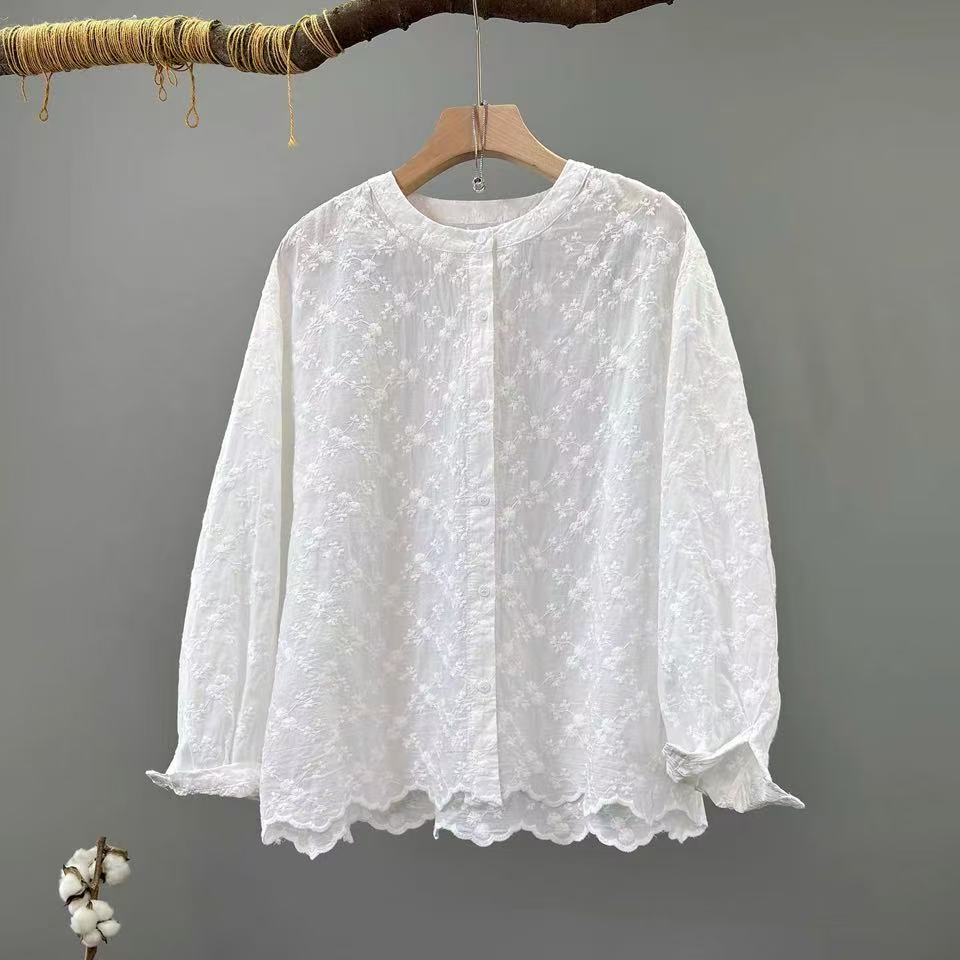 Blusa de encaje bordada para m - Embroidery Eyelet reseña y precio