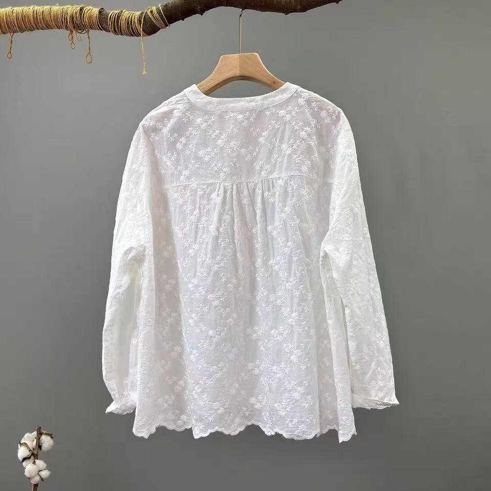 Blusa de encaje bordada para m - Embroidery Eyelet reseña y precio