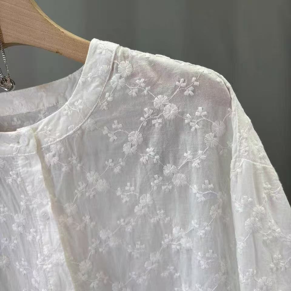 Blusa de encaje bordada para m - Embroidery Eyelet reseña y precio