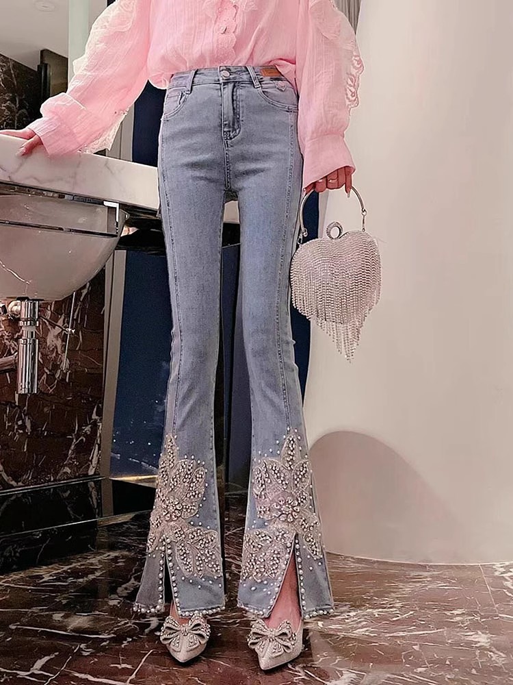Pantalones vaqueros de cintura - Embroidery Jeans Sakura reseña y precio