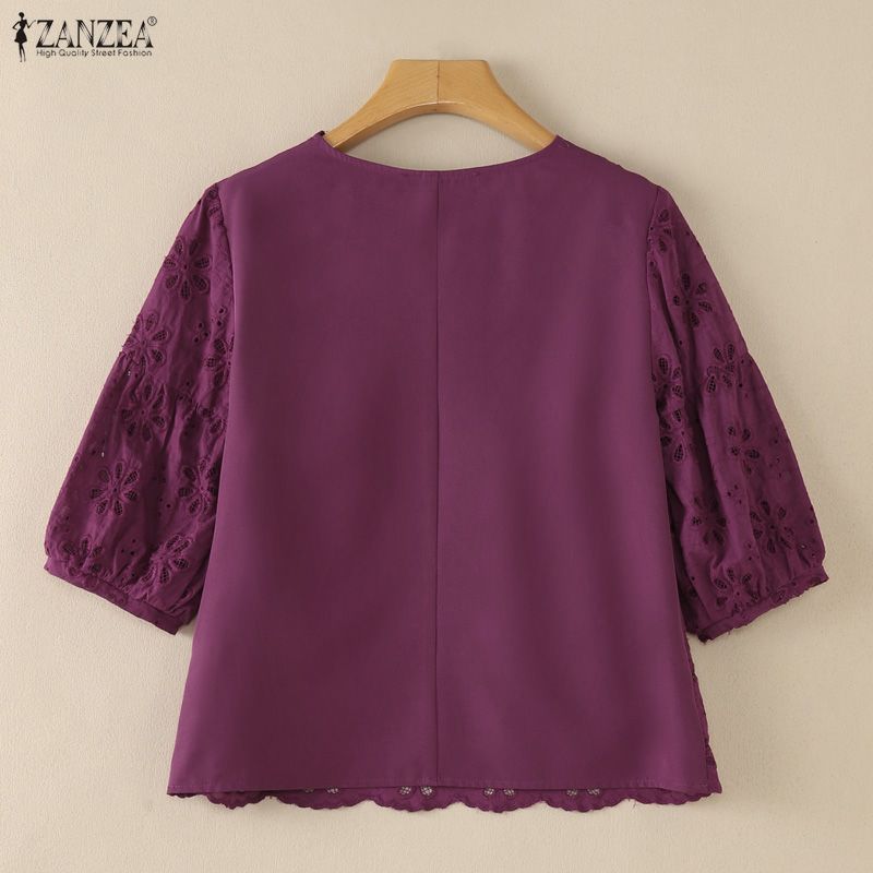ZANZEA 2026 Blusas con Bordado - Embroidery Eyelet reseña y precio