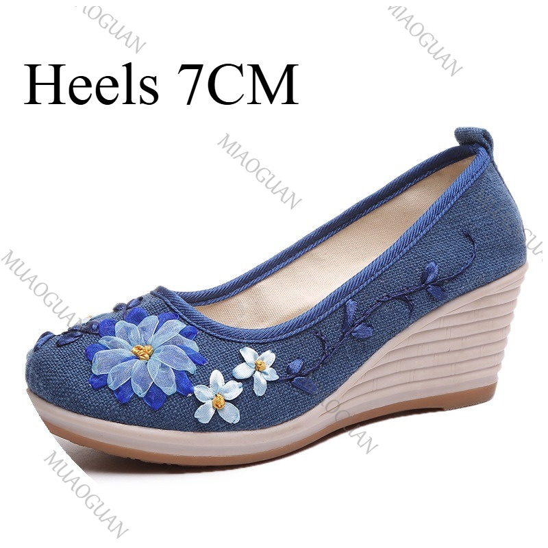 Zapatos de Plataforma con Cuña - Embroidery Canvas reseña y precio