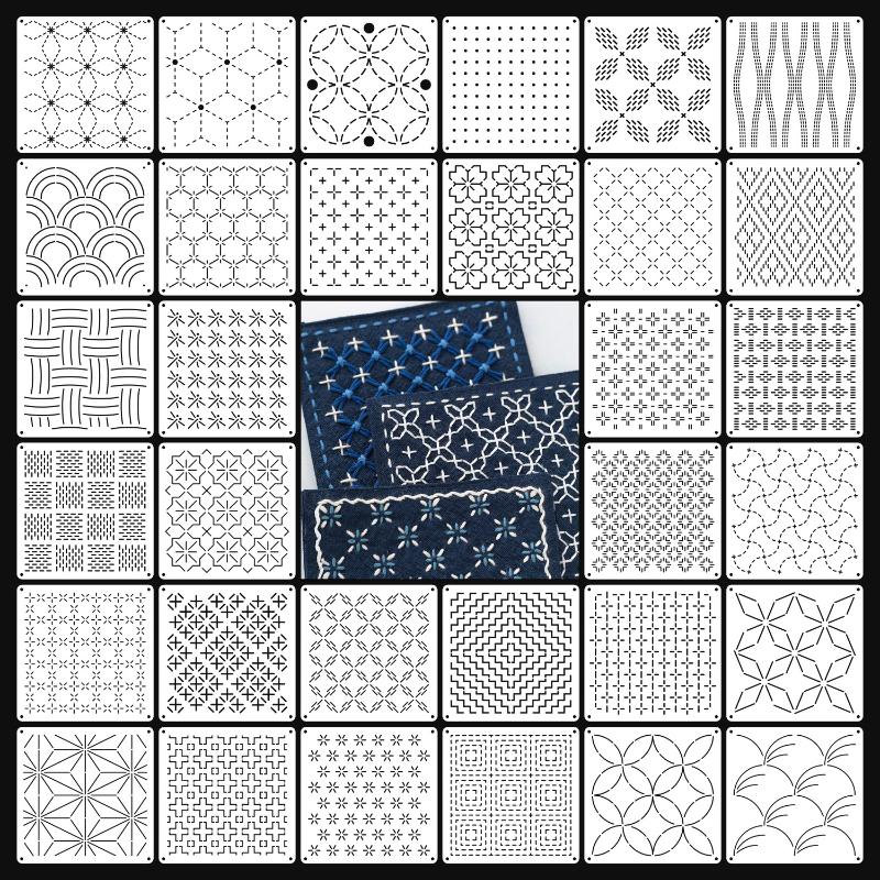 Plantillas de Bordado Sashiko, - Embroidery Motif reseña y precio