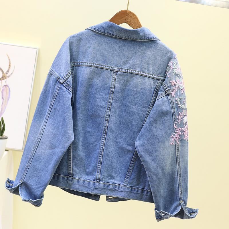 Chaqueta corta de mezclilla bo - Embroidery Jeans Sakura reseña y precio
