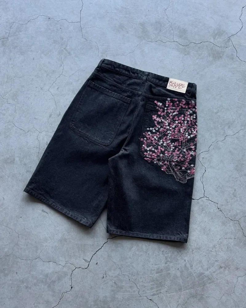 Pantalones cortos de mezclilla - Embroidery Jeans Sakura reseña y precio