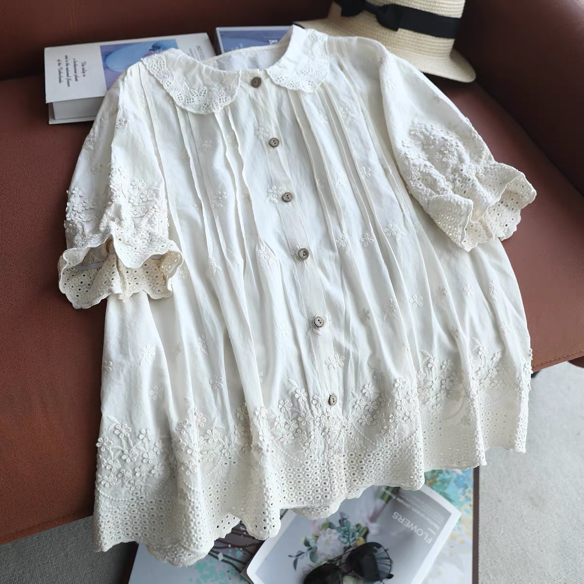 Blusa de Mujer 2026 con Cuello - Embroidery Eyelet reseña y precio