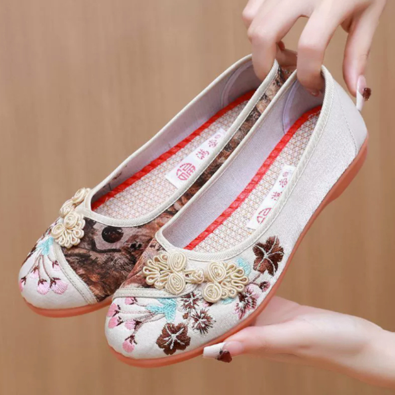 Zapatos de lona de estilo chin - Embroidery Canvas reseña y precio