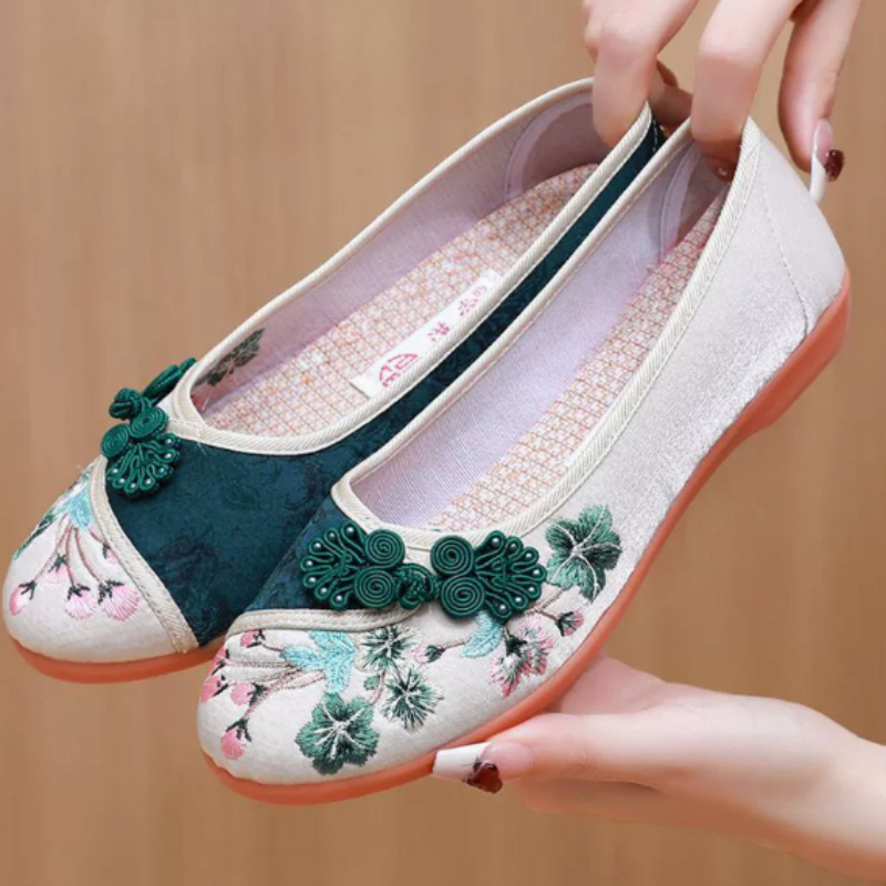 Zapatos de lona de estilo chin - Embroidery Canvas reseña y precio