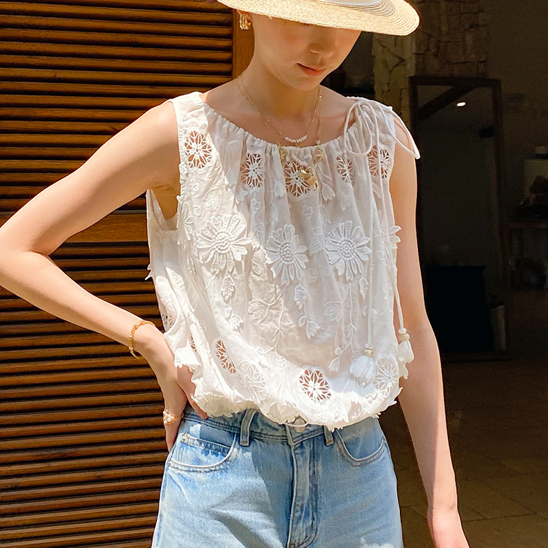 Blusa estilo bohemio francés c - Embroidery Eyelet reseña y precio